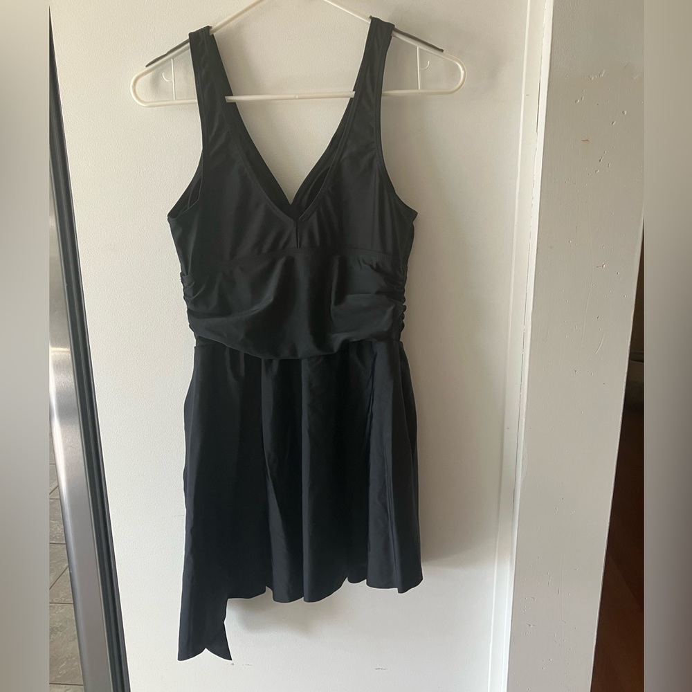 Women’s Black One Piece Skirt Bathing Suit, NWOT